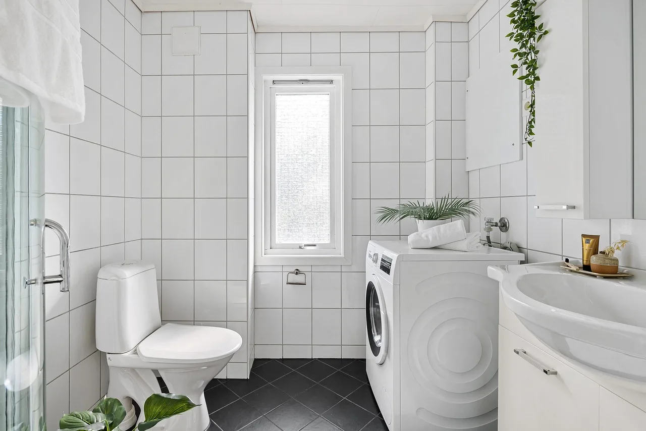 real estate, interior, bath room, toilet, shelf, sink, luxury, art, table, wood, chair, shampoo, shower, washing machine, nature, mirror, towel, decor, cabinet, plant, carpet. Laundromat Washer Repair Costs by Problem and Machine Age