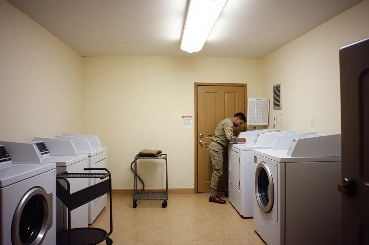 Shared apartment laundry room near Fort Cavazos with coin-operated washers (Laundromat locations worth comparing: what actually predicts profit)