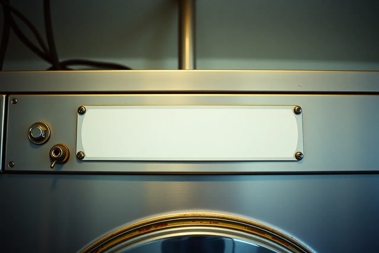 Commercial washer nameplate showing model and serial number digits (What Commercial Washer Error Codes Mean Before You Call a Tech)