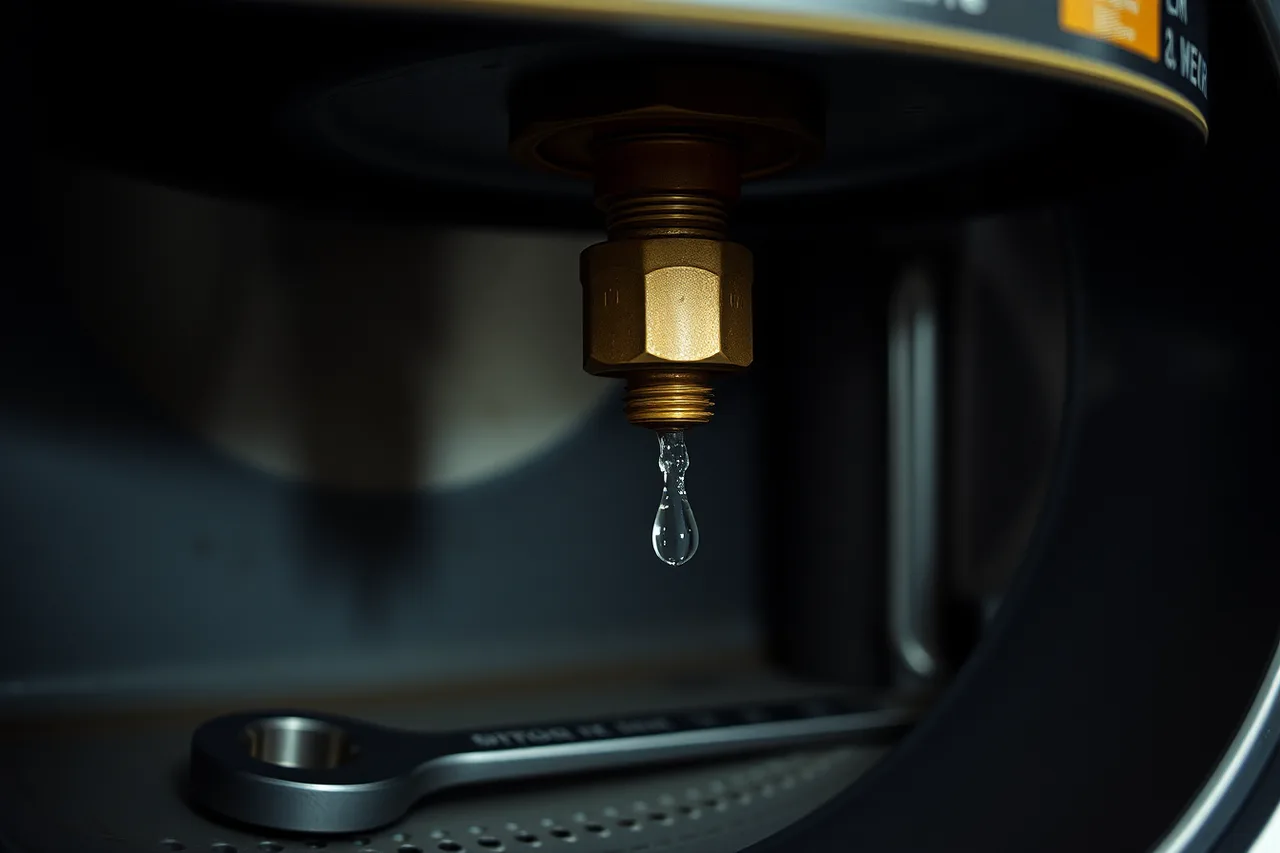 Dripping inlet valve on a commercial laundromat washer (3 Los Angeles water rules that affect laundromat washer upkeep)