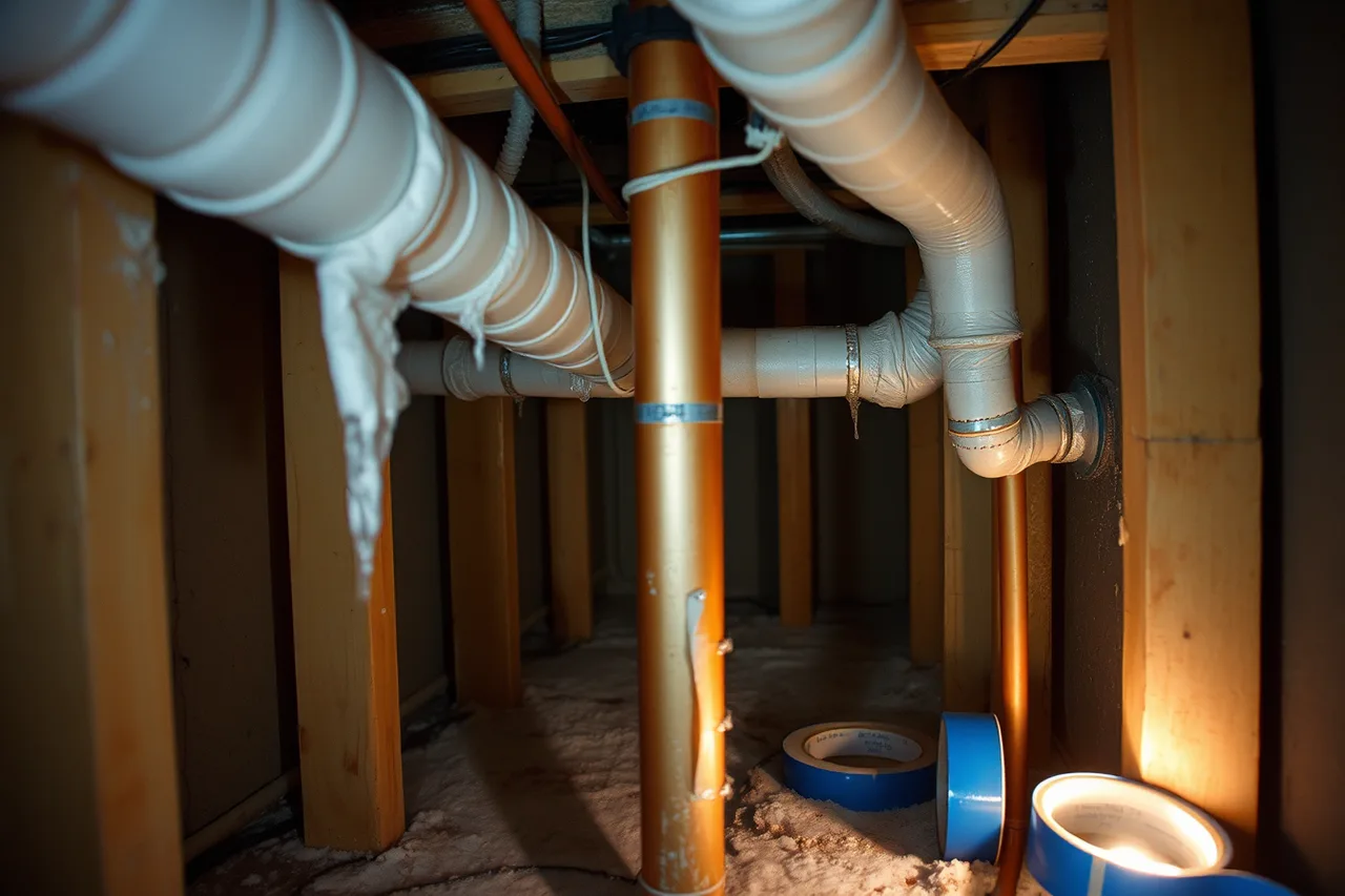 Uninsulated water lines in a cold Minneapolis crawl space (Hard water and washer upkeep from Phoenix to Minneapolis)